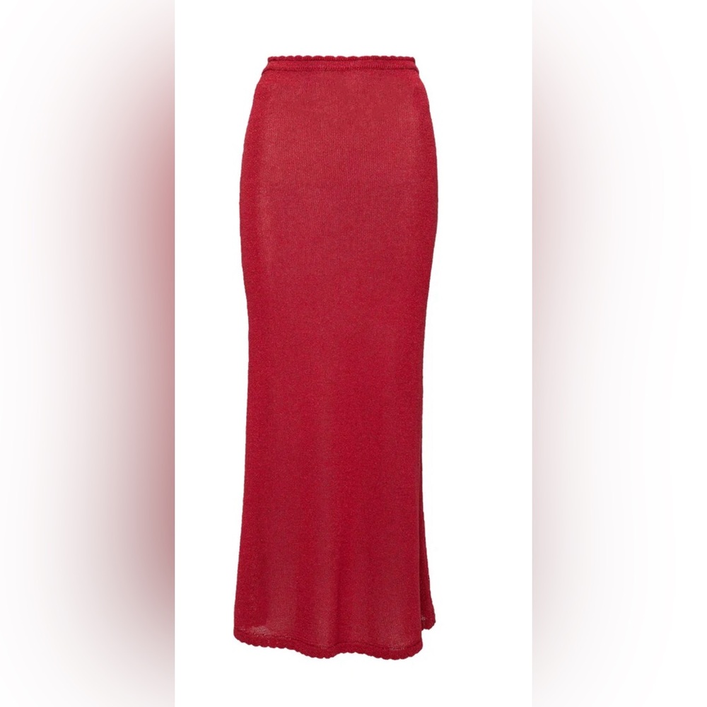 Princess Polly Red Sparkly Maxi Skirt